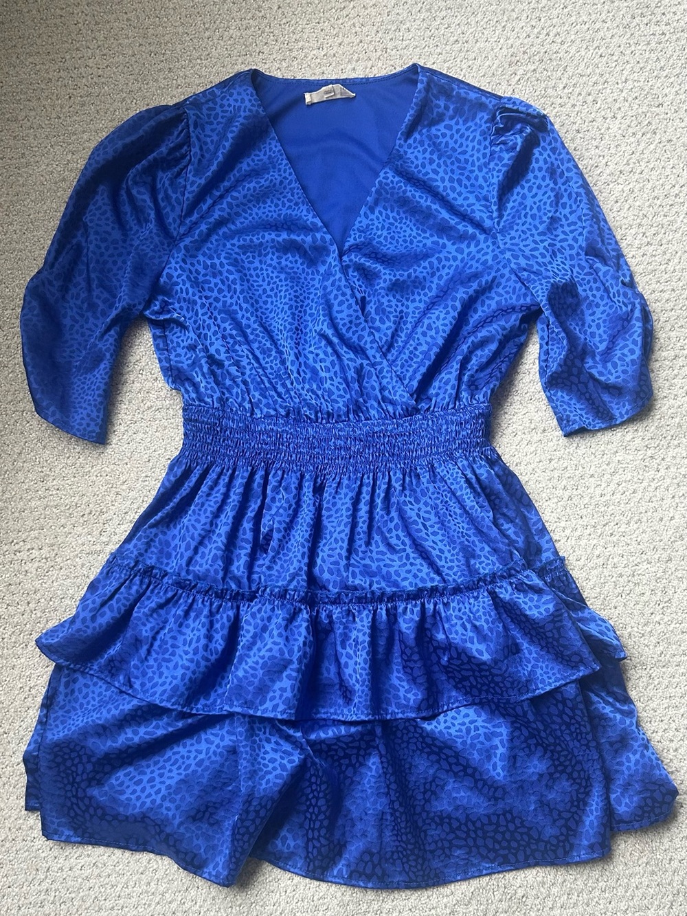 Royal Blue Ruffled Wrap Dress